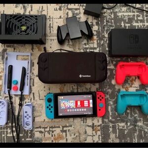 Nintendo Switch Console Bundle with Neon Red & Neon Blue Joy-Con